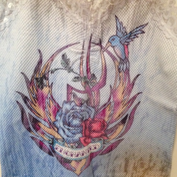 Spandex lace trim tank top