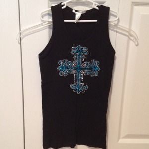 Bundle!! Rhinestone cotton ribbed tank top