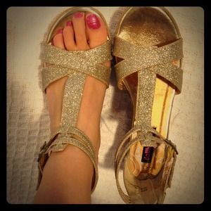Glitter silver sandals