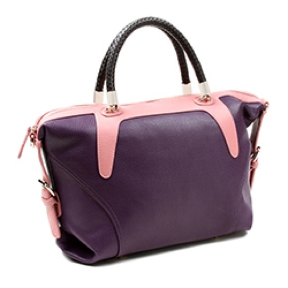 Amrita Singh purple & Rose East Hampton Satchel