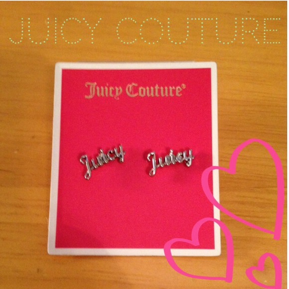 🌟Juicy Couture script studs in silver