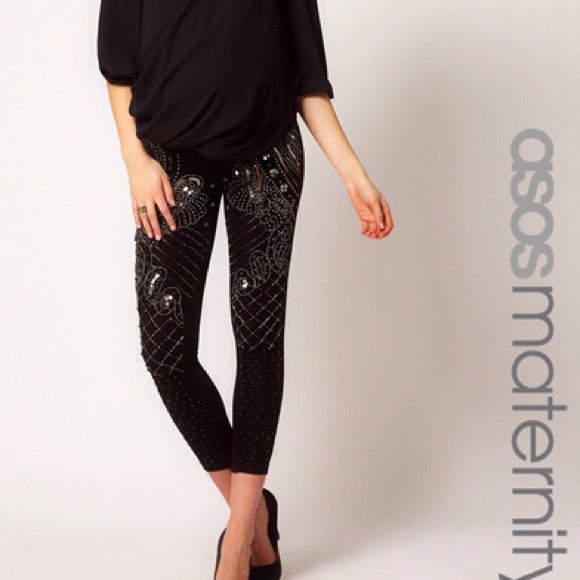Asos Embellished Maternity Leggings size 10