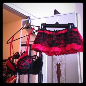 Red and black Lingerie set