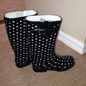 REDUCED! Again! Polka Dot Rain Boots NWOT