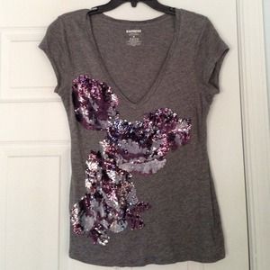 Sequins flower tshirt