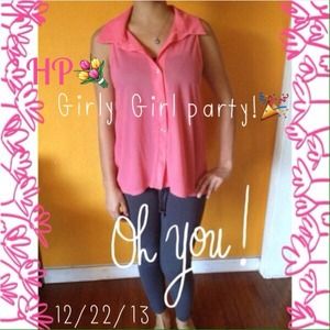 HP!🎉12/22/13 cute pink transparent blouse!😊🌸