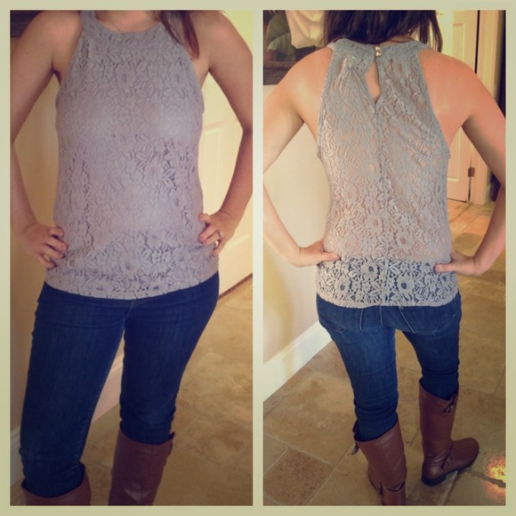 Lace scoop neck blouse with the cutest detailing!