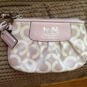 Coach wristlet Lavender and beige