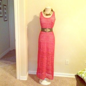 Lauren Conrad crotchet maxi dress.