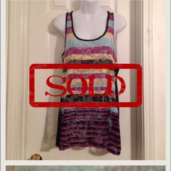 Beautiful sequence striped top sold  in bundle