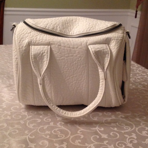 White studded satchel