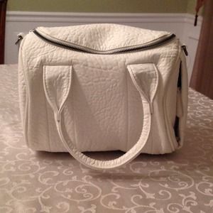 White studded satchel