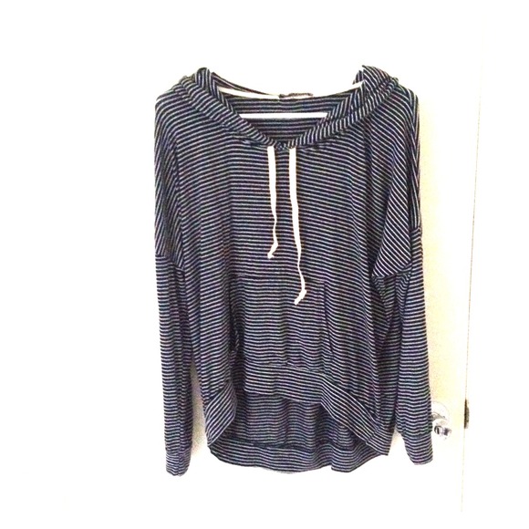 Brandy Melville Navy Striped Bettina Hoodie NWOT