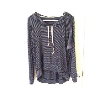 Brandy Melville Navy Striped Bettina Hoodie NWOT