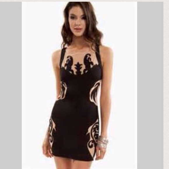 Nude and Black Dress