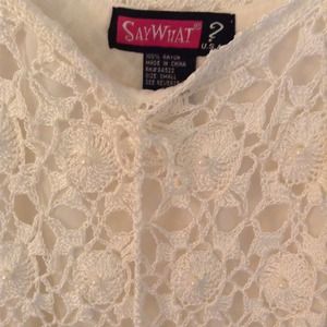Crocheted whit top