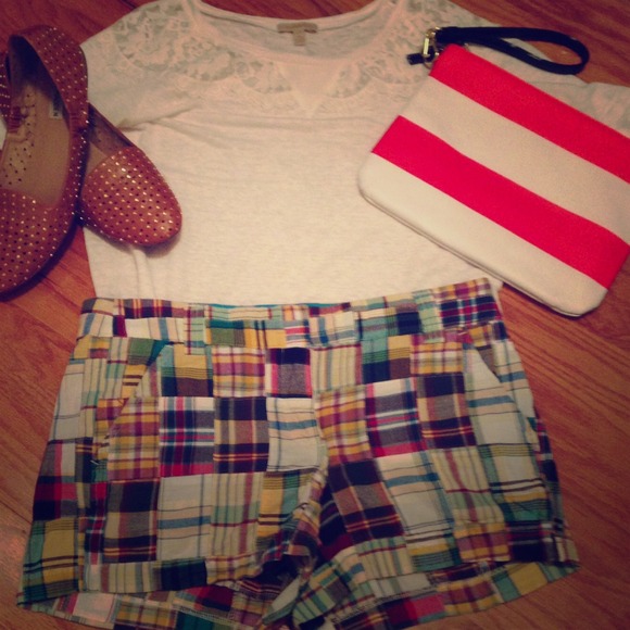 J crew madras shorts