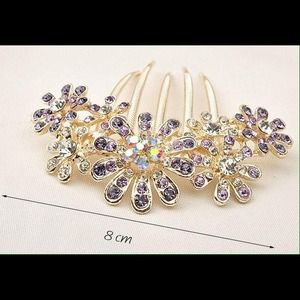 New Rhinestone Crystal Flowers Bridal Hair Sticks