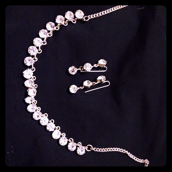 Original silver necklace with ear drops