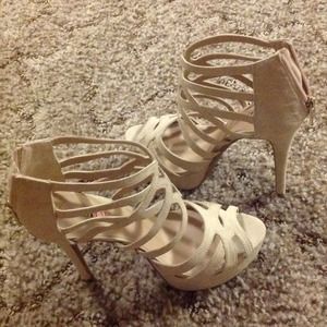 Nude sandal heels