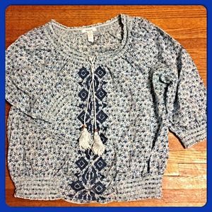 Blue 3 quarter sleeves shirt