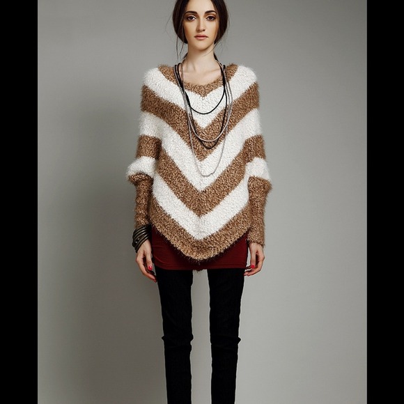 Chevron Poncho Sweater