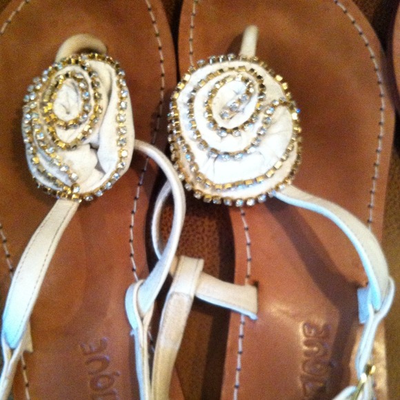 Pair of mystique sandals with embellishments
