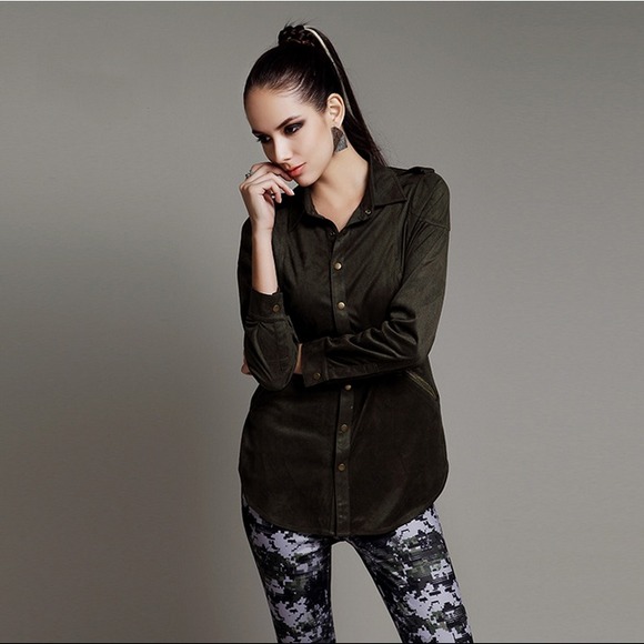 Army Green Button Up