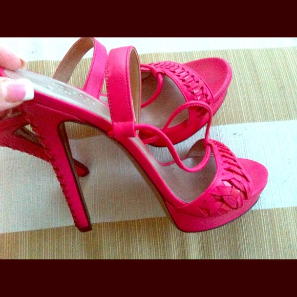 Versace pink strappy heels with platform - Picture 1 of 4