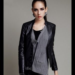 Black Button Front Jacket