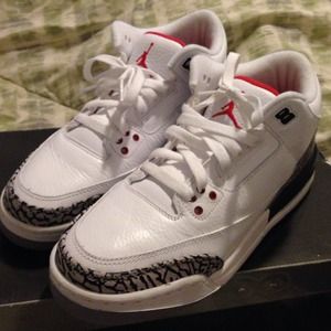 Retro Jordan 3's White/Cement/Red