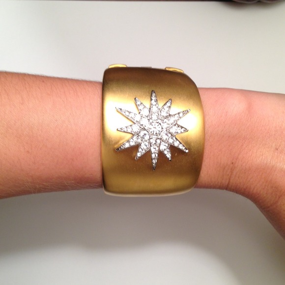 Kenneth Jay Lane bracelet w/ rhinestone sun burst
