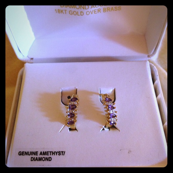 Diamond & Amethyst earrings