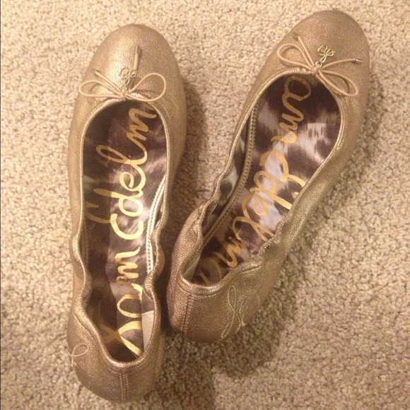 Gold Sam edelman ballet flats