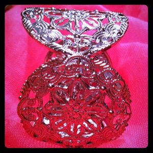 Southwestern style silver bangle