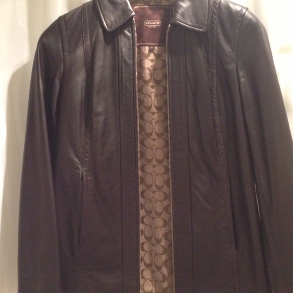 ***Like New***Leather Coach jacket