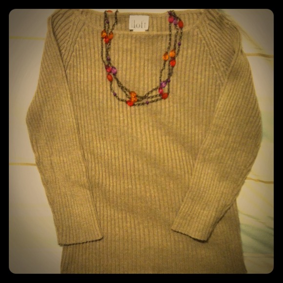 Sold- Boat neck 3/4 length sleeve linen knit shirt - Picture 1 of 3