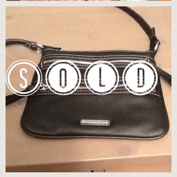 Nine West black faux leather cross body purse