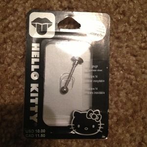 Hello Kitty tongue ring