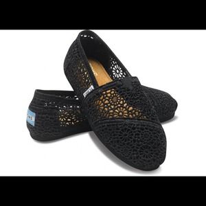 Black crochet toms