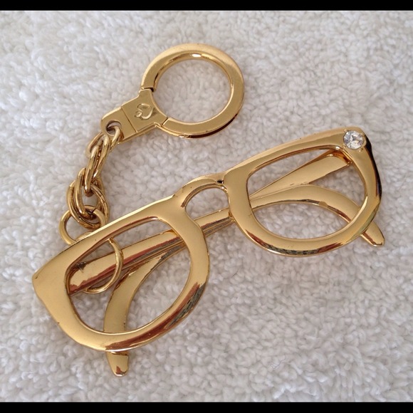 ✨Kate Spade 🌟Gold Plated Glasses Key Chain Fob