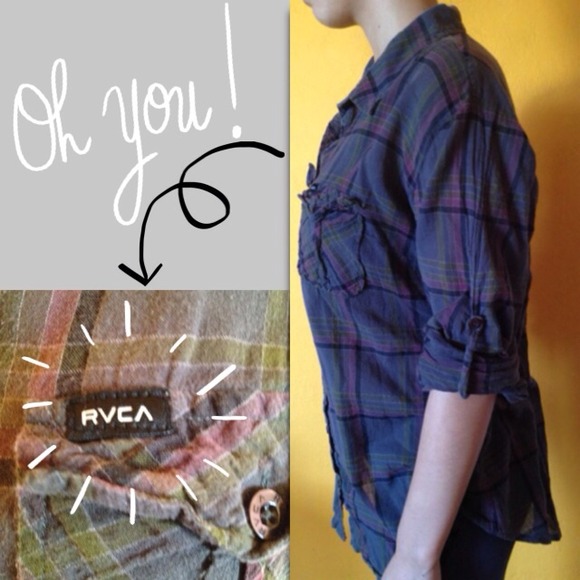 SOLD❗️HP!✨12/16/13🎉Cute RVCA Gray flannel!😊❤ - Picture 3 of 4