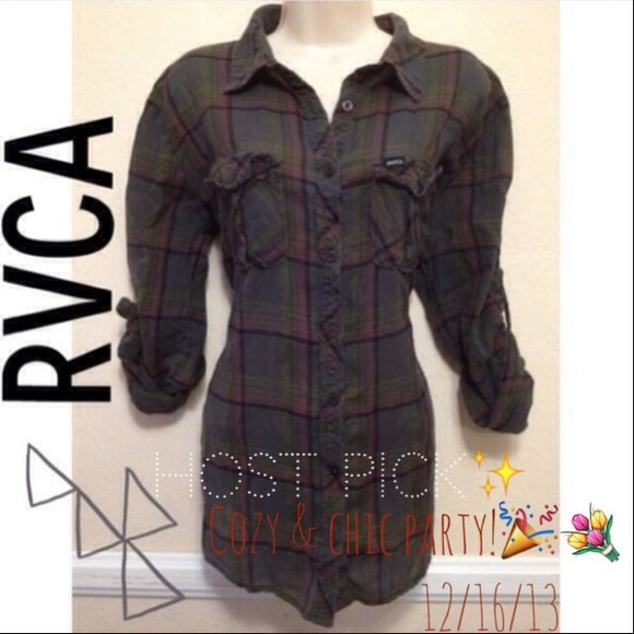 RVCA Tops - SOLD❗️HP!✨12/16/13🎉Cute RVCA Gray flannel!😊❤