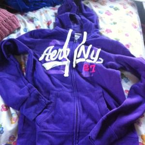 PURPLE Aeropostale Zip Up Hoodie