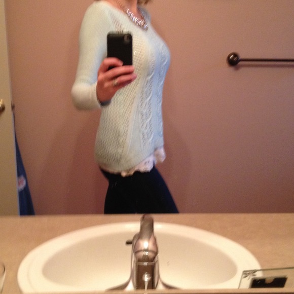 ❌SOLD❌💖HOST PICK 4-4💖 Mint Knitted Sweater - Picture 2 of 4