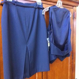 Chocolate brown skirt and vest. Tags still on.