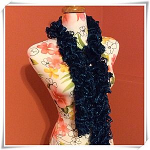 HANDMADE BLUE WITH SPARKLES SCARF