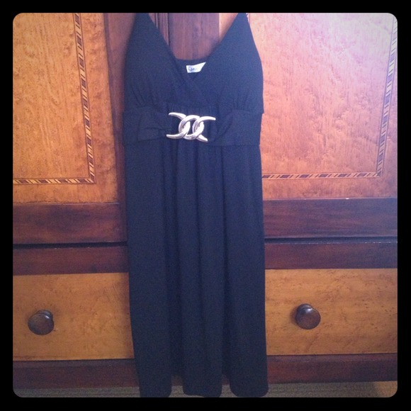 Spaghetti strap, black dress