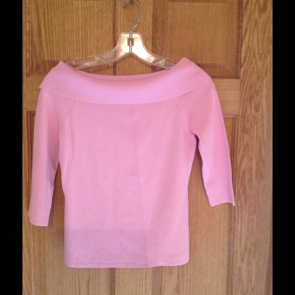 Very cute pink off-shoulder sweater