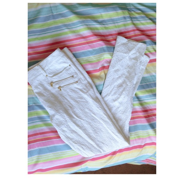 Forever 21 White Detailed Pants